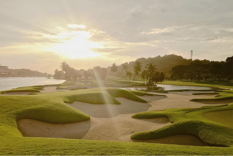 Golf course at sunrise