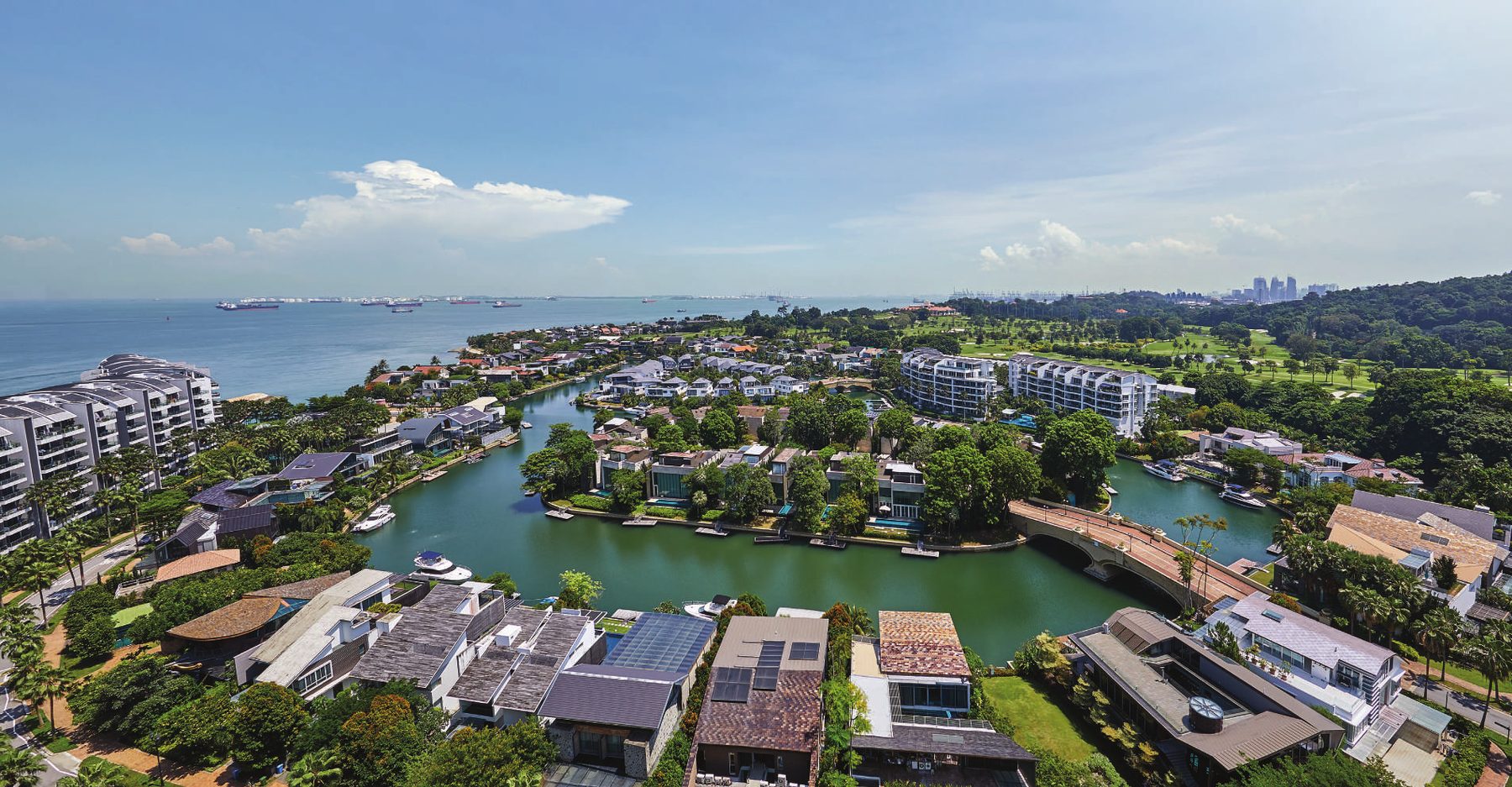 Sentosa Cove aerial view